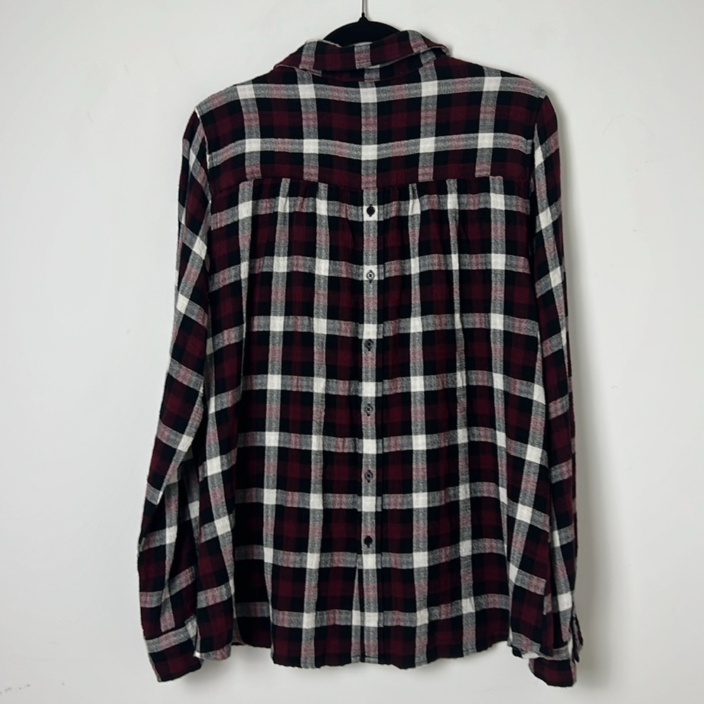 Pistola Red Buffalo Check Popover Roll Tab Sleeve Button Back Flannel Shirt XL - Picture 5 of 11